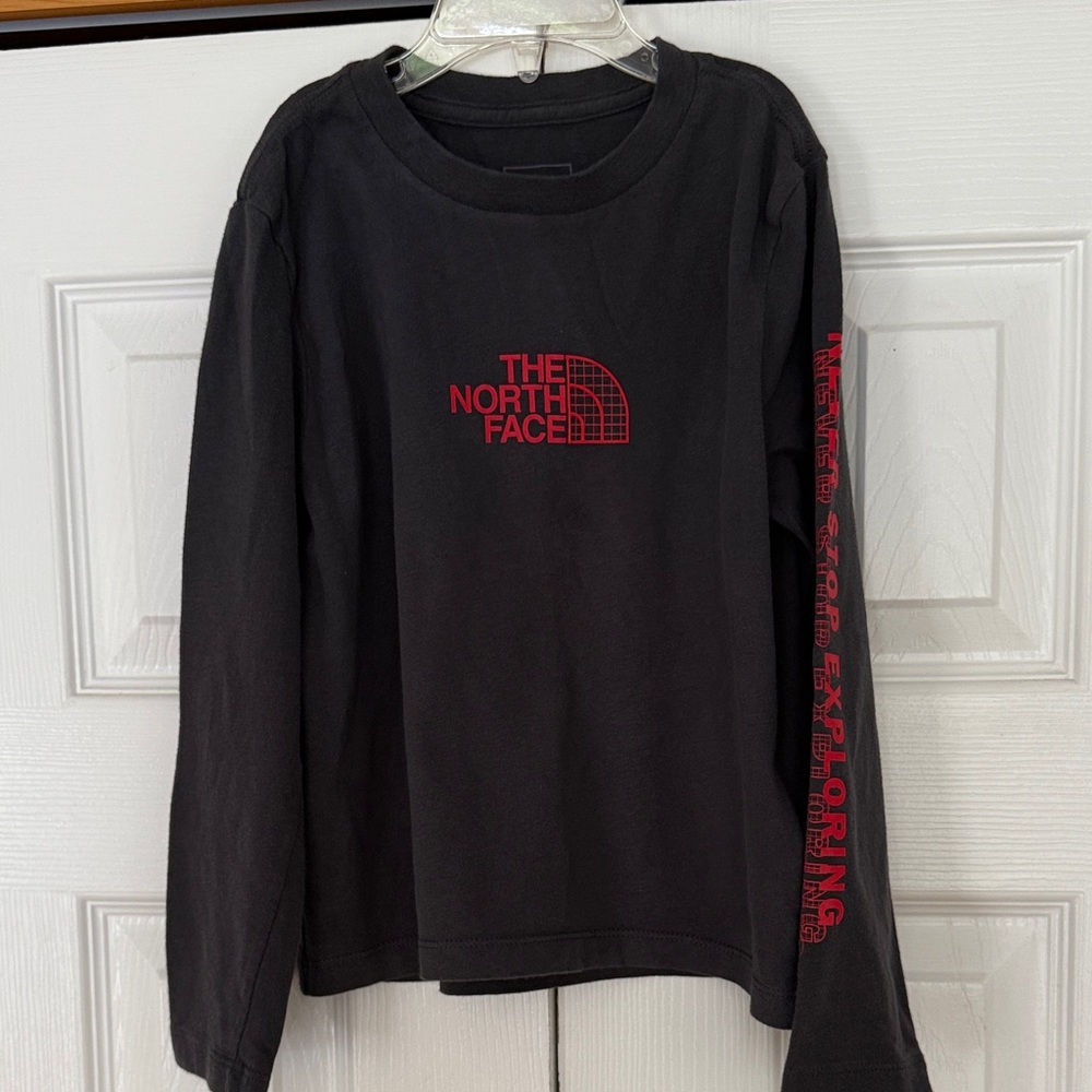 The North Face Gray Long Sleeve with White Logo